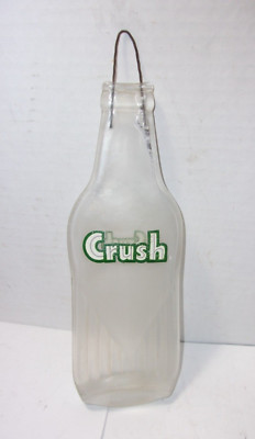 Vintage Crush Orange Soda Pop Sign Advertising heat crushed glass Bottle Art