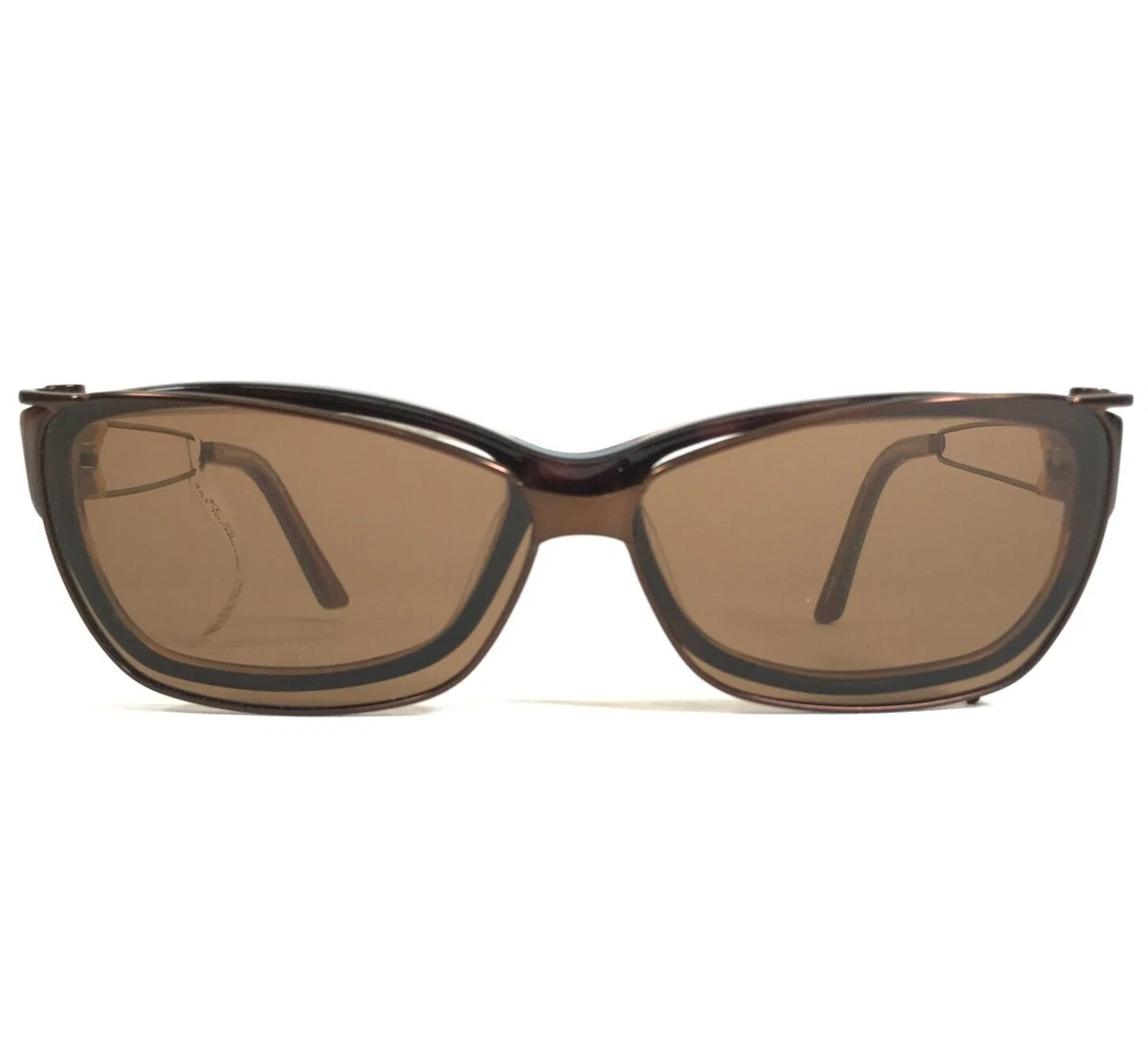 EASYCLIP EC126 10 Polarized Clip on Sunglasses Only Brown Easyclip Brown Eyeglass Frames | eBay main image 2