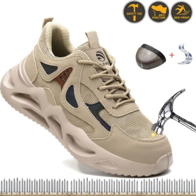 Lightweight Men Safety Shoes Steel Toe Cap Work Sneakers New Protective Shoes