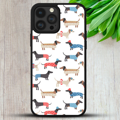 SAUSAGE DOG DACHSHUND POLKA GIFT HARD PHONE CASE COVER FOR IPHONE SAMSUNG  GOOGLE UK