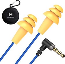 Comfortable Noise Cancelling Universal Blue Earbuds Sweat Resistant For Music
