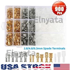 900X Assortment Spade Crimp Connectors Kit Male Female Electrical Wire Terminals