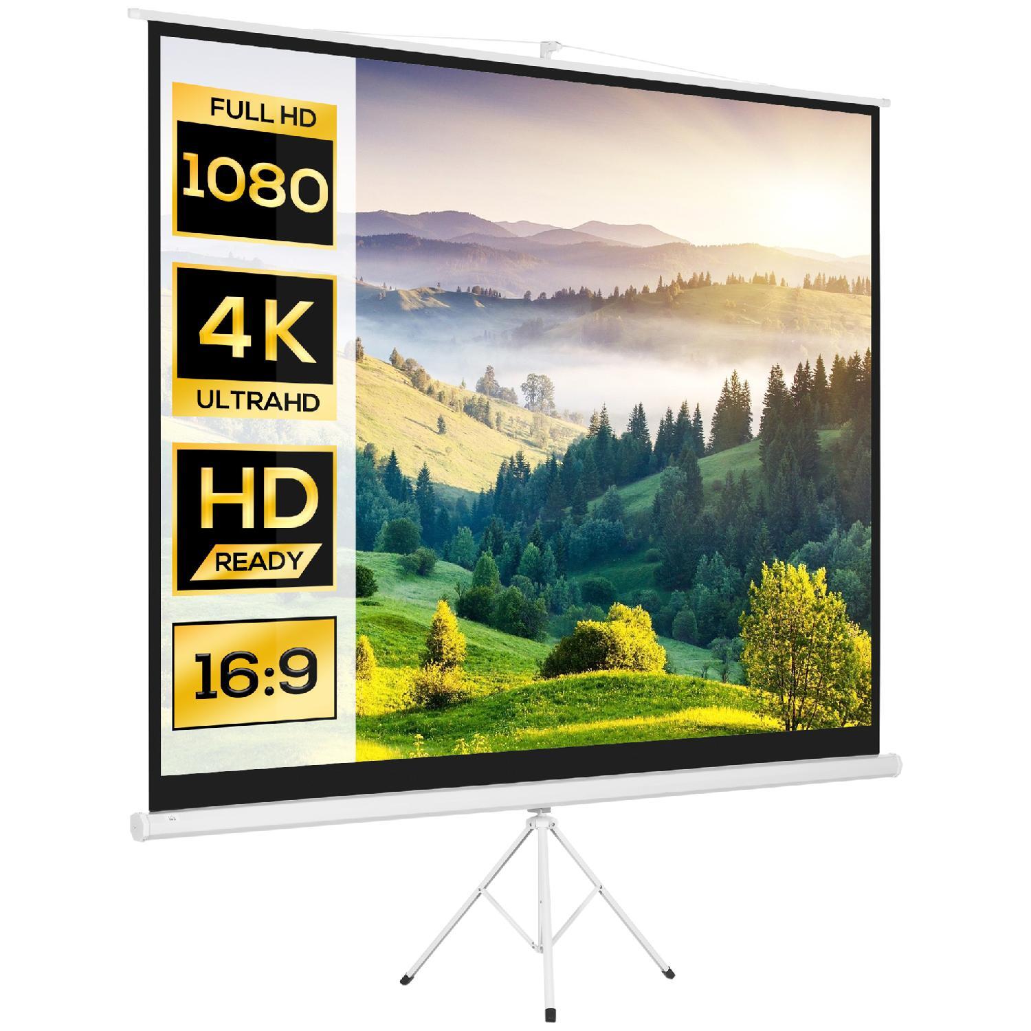 Telo Proiettore da 120" 4:3 Tessuto a Rete Plastica e Metallo Treppiedi DecHome