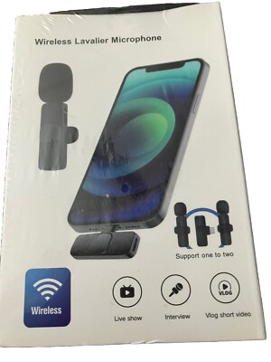 Lavalier Wireless Microphone Audio Video Recording Mini Mic For Android/iphone