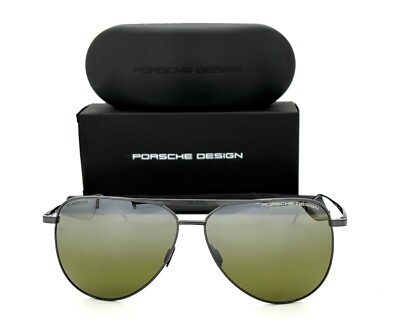 PORSCHE DESIGN P8929 427 Black / Green Mirror 63mm Sunglasses | eBay