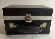 Vintage 12 Slot CASSETTE Tape Holder with Lock Faux Leather