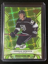 2022-23 UD Ice Hockey Jordan Spence RC Rookie Card Green Parallel LA Kings #123