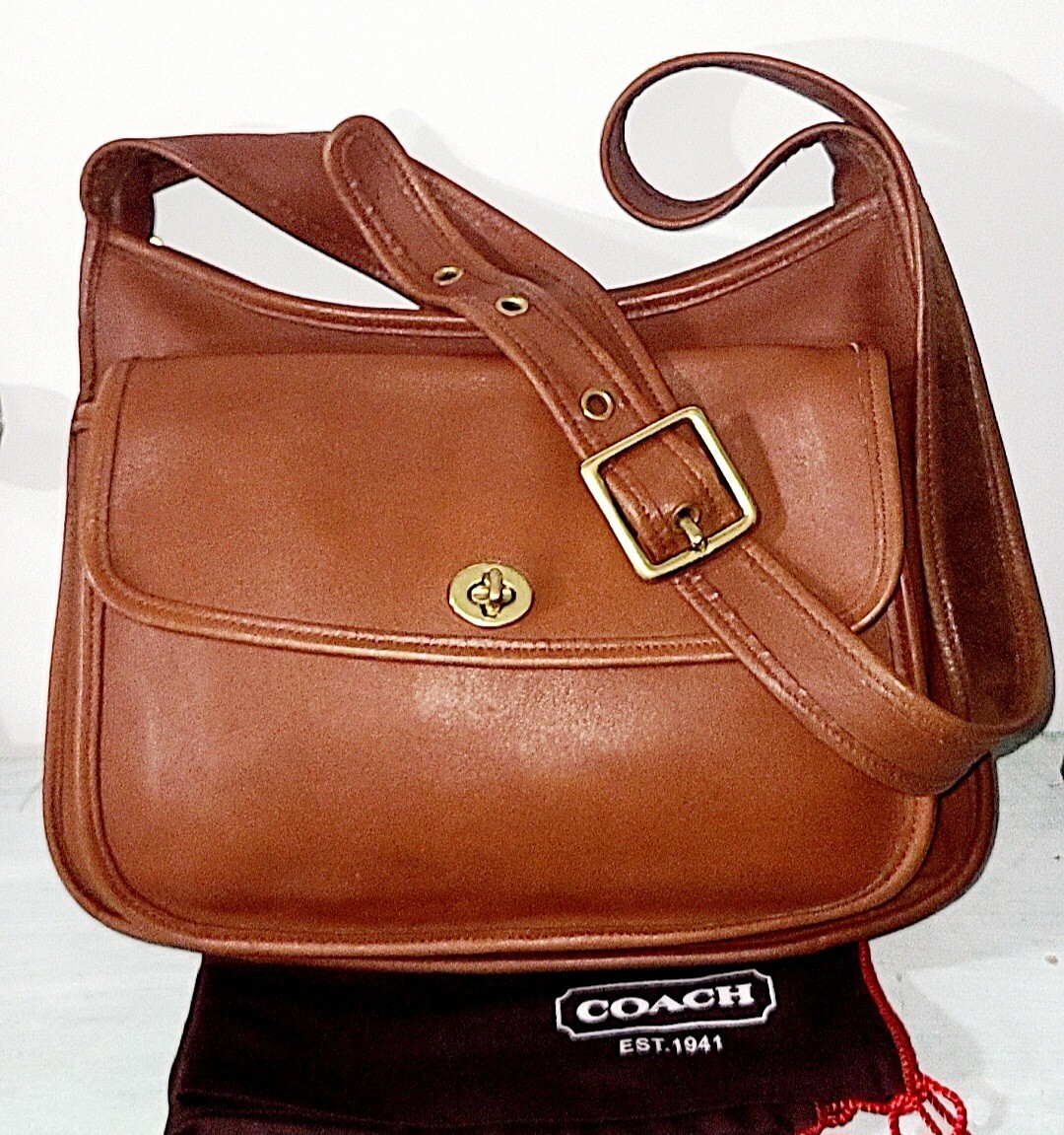 COACH VINTAGE ƁRITISH TAN LEATHER TAFT BAG 9980 Gem