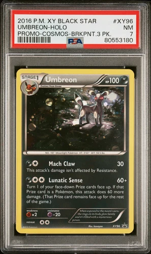 2016 POKEMON BLACK STAR PROMO UMBREON #XY96 HOLO FOIL PSA 7 NM #80553180