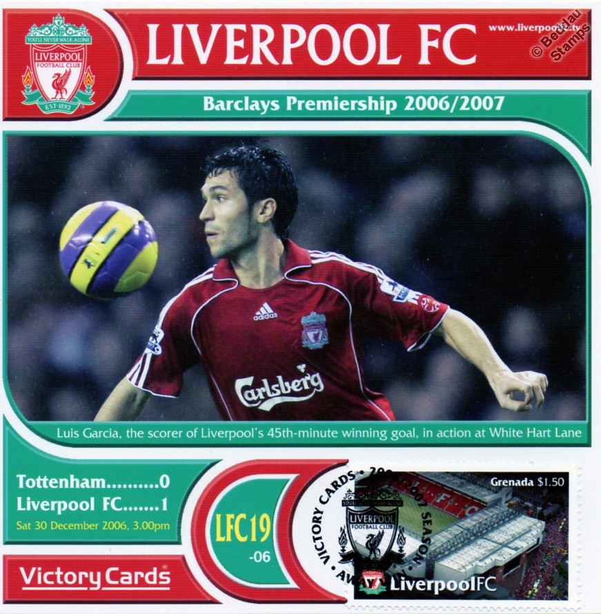 Liverpool 2006-07 Tottenham (Luis Garcia) Football Stamp Victory
