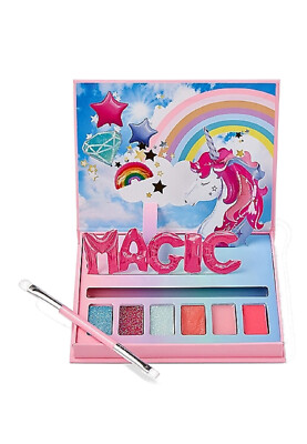 Justice For Girls Unicorn Magic Lip Gloss & Eye Shadow Pop Up Palette NEW!