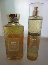 Bath Body Works Dahlia Fine Fragrance Mist 8oz Body Wash 10oz Set of 2 NEW