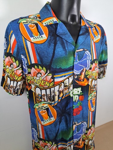 ASOS California Cherry Shirt Graphic Print Revere Collar Short Sleeve Medium NEW - Picture 3 of 16