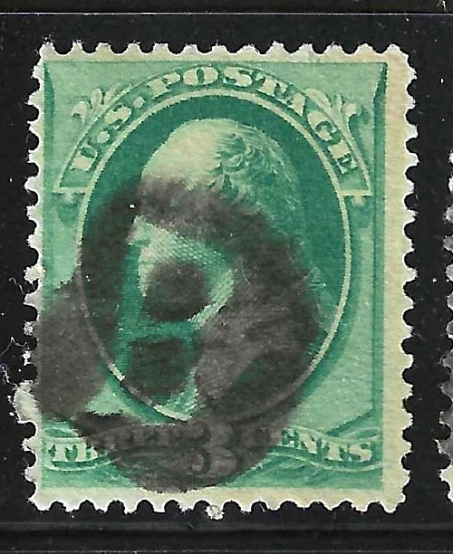 Collection 3 Diff LETTER B Fancy Cancel 3 Cent Washington Banknote 1870's US2-18 - Image 2 of 4