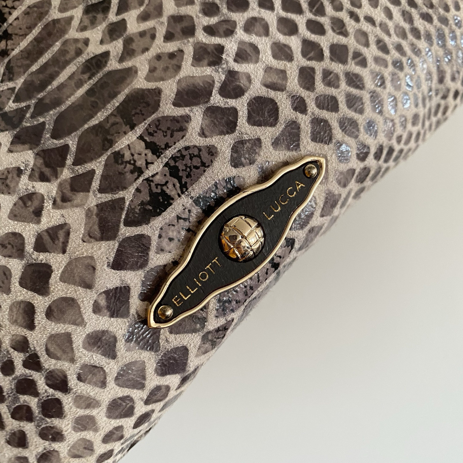 Elliott Lucca Snakeskin Python Embossed Leather C… - image 9