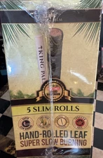 King Palm | Slim | Natural | Organic Prerolled Palm Leafs | 5 Rolls X 15 Packs