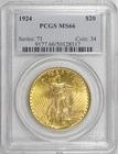 1924 $20 Saint Gaudens Double Eagle PCGS MS66 - #853 Live 3/27