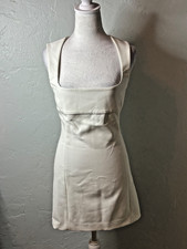 NWT Zara Ivory Square Neck Sleeveless Fitted Cocktail Mini Dress Lined Size M