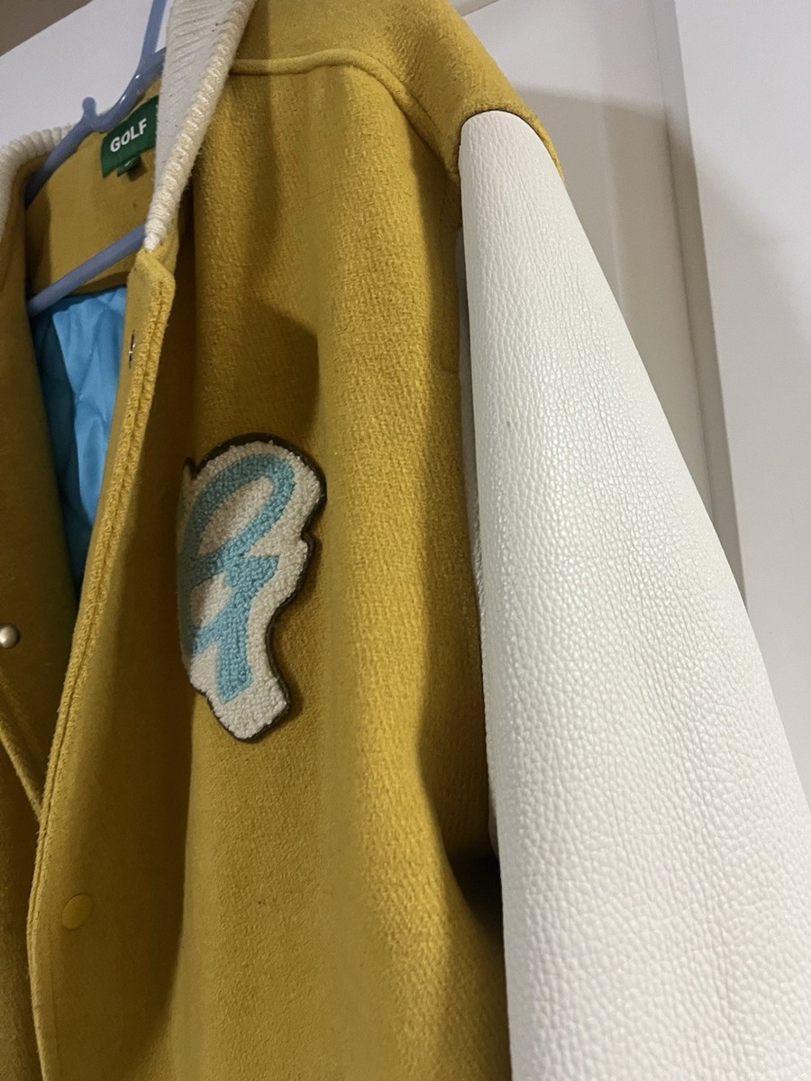 Golf Wang Varsity Jacket Men's White / Yellow Size Large | eBay