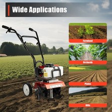 Petrol Cultivator Tiller Garden Rotavator cultivator Soil 52CC Lawn Rotovator