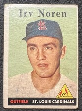 1958 TOPPS IRV NOREN (ST. LOUIS CARDINALS) #114 LOWER GRADE