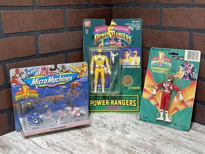 Bandai Mighty Morphin Power Rangers LOT(3x) Figures & Micro Machines Vtg 90s NOS