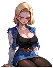 1335 Busty Blonde Sticker, Made In USA, Laminated, Waifu, Sexy, Busty, Curvy
