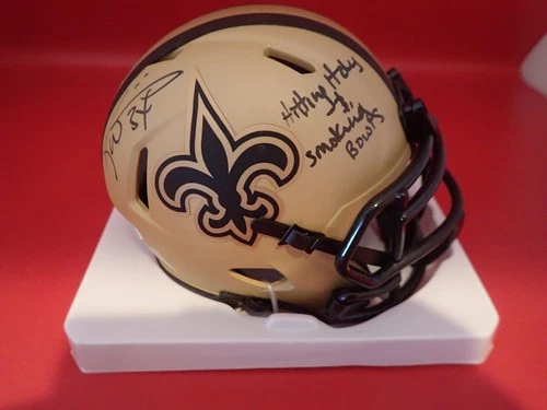 Ricky Williams Signed Saints Rave Mini Helmet Hitting Hole Smoking Bowl WB953384