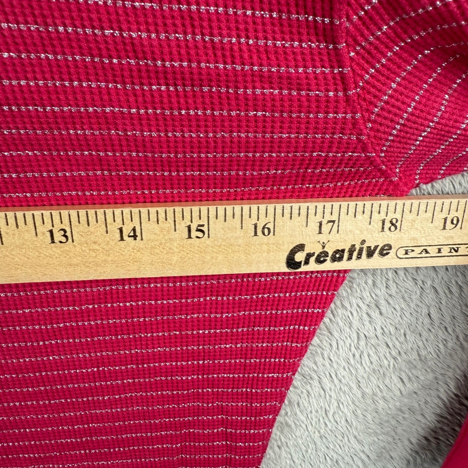 Aeropostale Y2K Thermal Top Womens XL Pink Metallic Striped Fairy Grunge NWT