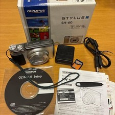 OLYMPUS SH-60 Digital Camera 24x Optical Zoom 2GB SD Card Box Charger Strap