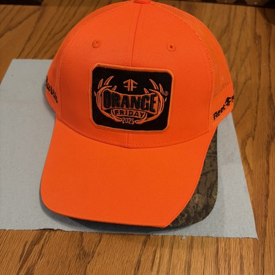 #ad NWT FLEET FARM ORANGE FRIDAY 2025 TRUCKER CAP Burris Mossy Oak $19.99