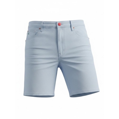 Tailor Vintage Pale Blue Flat Front Chino Shorts with Coral Button size 36
