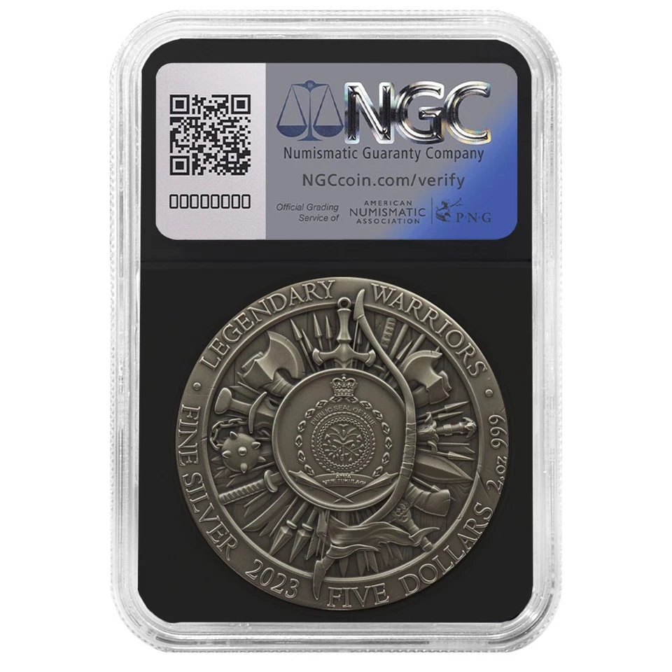 2023 Julius Caesar 2 oz High Relief Silver Antiqued & Gold Gilded NGC MS70 - Image 2 of 3