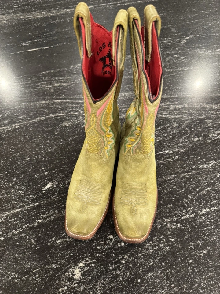 Botas occidentales para mujer Los Altos verde claro talla 9,5 punta cuadrada estrecha Foto 3 de 4