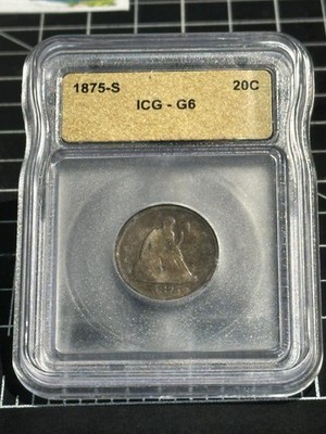 1875-S 20 Cent Piece 20c ICG G6