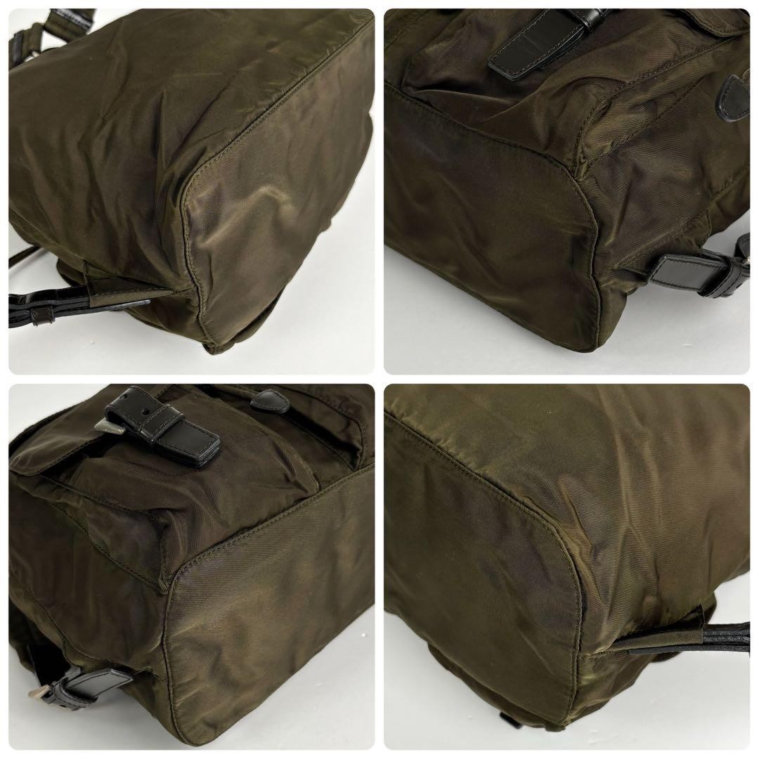 Prada Backpack Drawstring Nylon Leather Triangle … - image 8