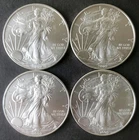 Lot of Four 2009 $1 American Silver Eagle Dollars