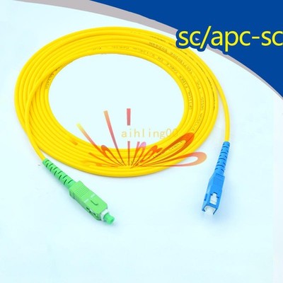 10pcs 1M SC APC-SC UPC Patch Cord Simplex 3.0mm PVC SM Fiber Patch Cable jumper