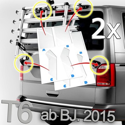 2x Sets Schutzfolie für Fahrradträger VW T6 Bulli Bus (ab BJ. 2015) Heckträger