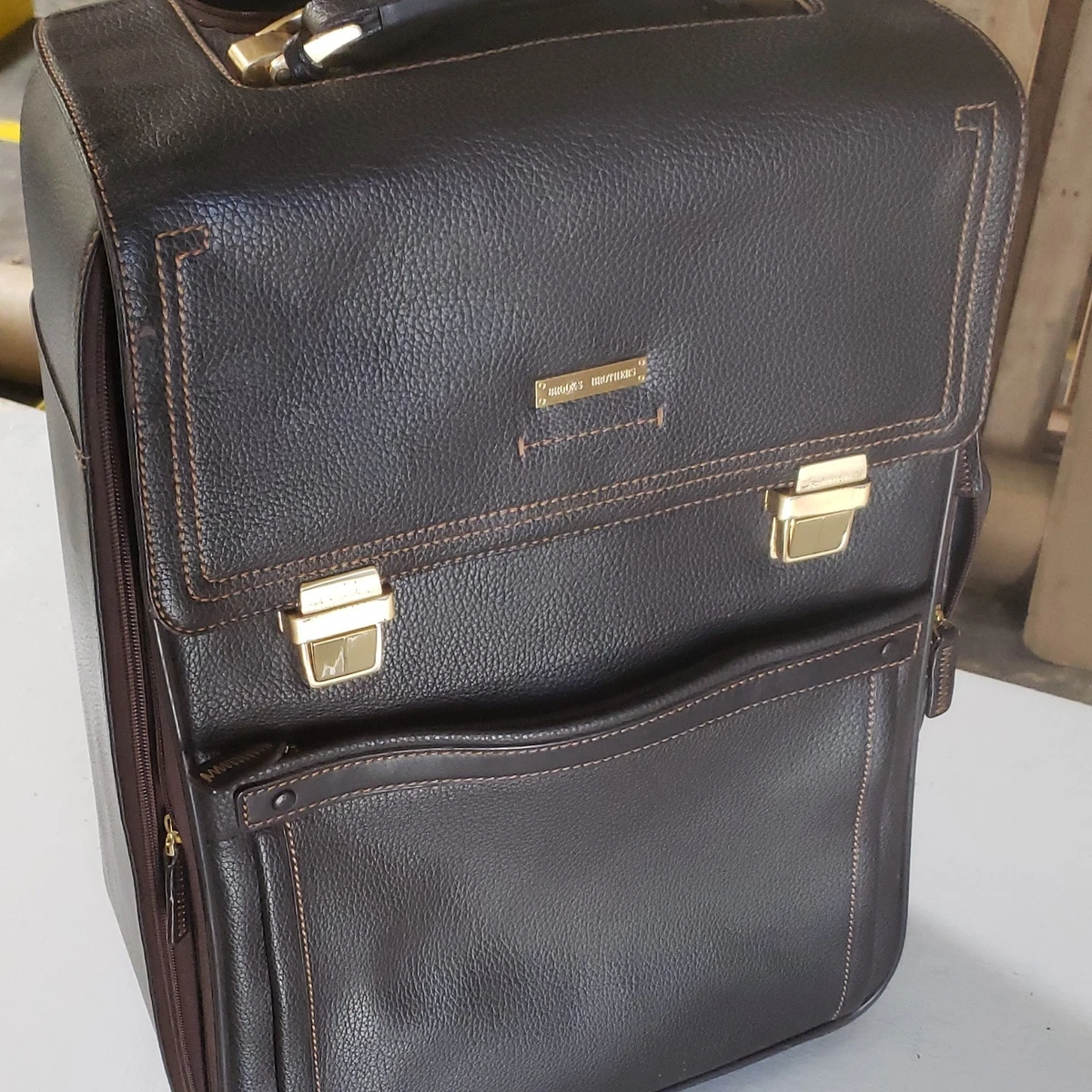 Brooks Brothers Brown Leather Travel Luggage for sale | eBay