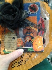 Halloween Secret AB Trick Treat Doilies Memories Chunky Junk Journal Handmade