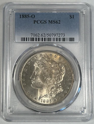 1885-O Morgan Silver $1 Dollar Coin Toned PCGS MS 62
