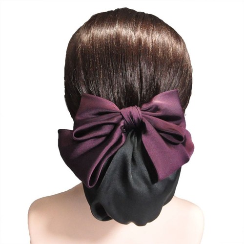 Large Bun Snood Korean Style Hair Net Cover Fashion Bowknot Spring Clip Ladies - Picture 5 of 17