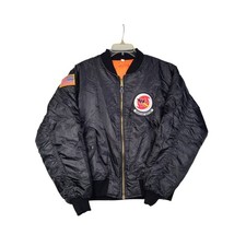 Rothco MA-1 Bomber Intermediate Flyers Black Mens Large Hurricane Hunters Patch
