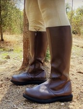 Brown Aristocrat Nobleman Renaissance Fair Medieval Knight Mens Knee High Boots