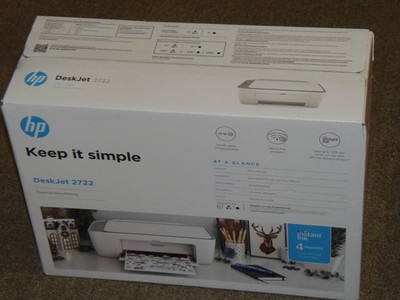 New Sealed HP DeskJet 2722 All-in-One Wireless Color Inkjet Printer