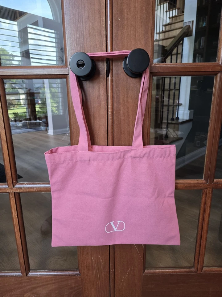 VALENTINO красоты холст сумка с короткими ручками путешествий розовый логотип новинка GWP новый - Изображение 2 из 3