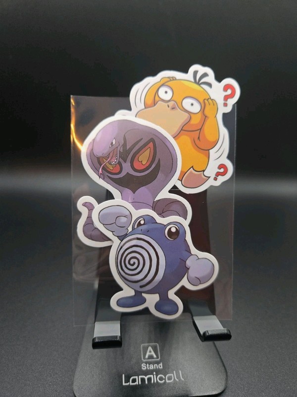 Pokemon Vinyl Sticker Trading Collectibles! With Arbok Poliwag And Psyduck