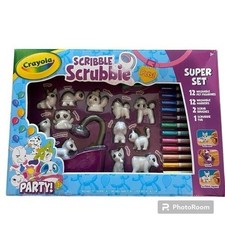 Crayola Scribble Scrubbie Super Set NEW 12 Washable Figures 12 Markers