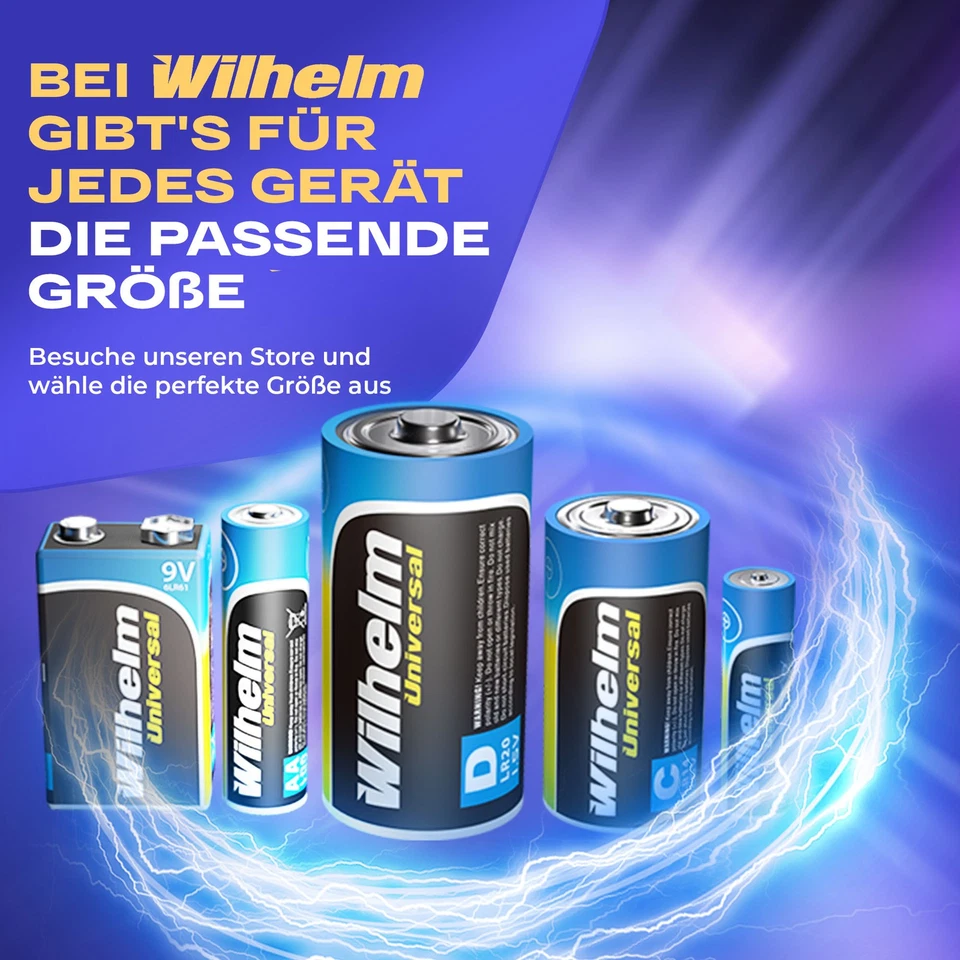 Wilhelm Alkaline Batterien AA AAA Mignon LR06 Micro LR03 10 20 40 50 100 Stück - Bild 4 von 4
